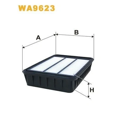 Kuva WIX FILTERS WA9623 Ilmansuodatin 55mm 185mm 270mm Suodatinpanos MITSUBISHI: ASX SUV, Lancer 8 Limousine, Outlander 2 CITROËN: C Crosser SUV