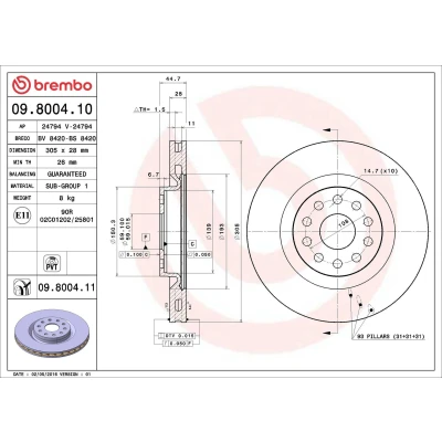 Kuva BREMBO COATED DISC LINE 09.8004.11 Jarrulevyt 305 28 5 tuuletettu sisältä pinnoitettu LANCIA: Thesis