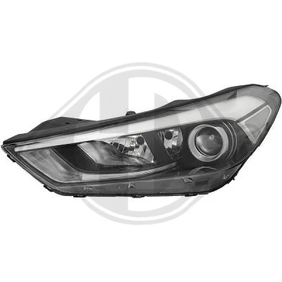 Kuva DIEDERICHS 6862081 Ajovaloumpio Vasen H7/H7/H7, PY21W Päiväajovalolla (LED) Valokorkeussäätimen moottorilla