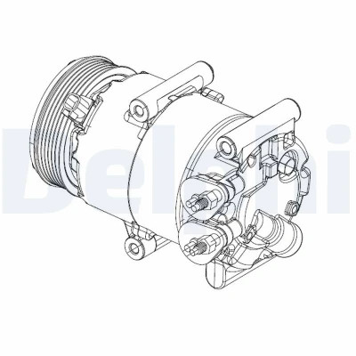 Kuva DELPHI CS20324 Ilmastoinnin Kompressori VS16 PAG 46 kompressoriöljyllä FORD: FIESTA 6