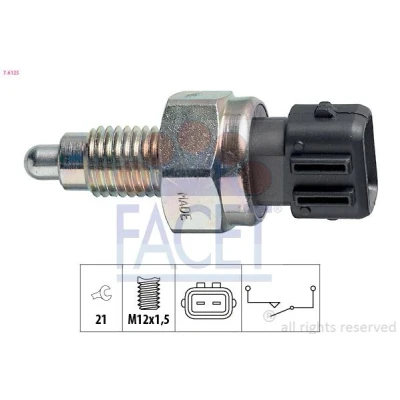 Kuva FACET 7.6125 Peruutusvalon Kytkin Made in Italy OE Equivalent VOLKSWAGEN: TRANSPORTER 4 Bus, Golf 3 Cabrio, Caddy 1 Pickup