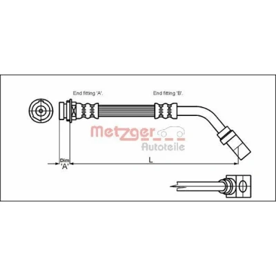 Kuva METZGER 4114751 Jarruletku 395 M10 x 1