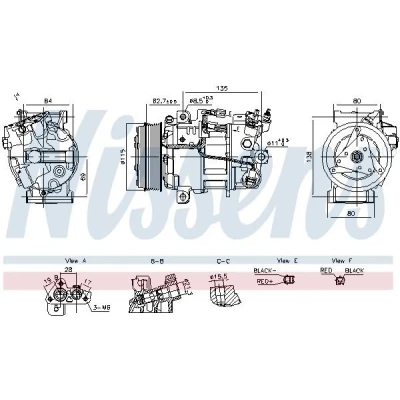 Kuva NISSENS 891042 Ilmastoinnin Kompressori PCX14 R 134a, 1234yf