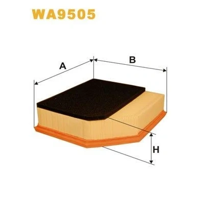 Kuva WIX FILTERS WA9505 Ilmansuodatin 68mm 212mm 226mm Suodatinpanos VOLVO: V70 2, XC90 I, S60 I