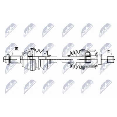Kuva Vetoakseli, Etuakseli, vasen FORD FIESTA V, FUSION OE 1326340, 1361877, 1478997