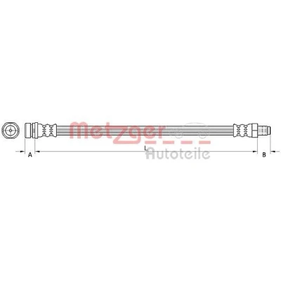Kuva METZGER 4110802 Jarruletku 255 FORD: Transit Mk6 Bussi, Van, Tourneo