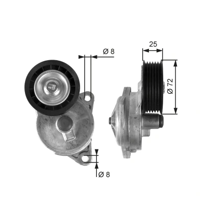 Kuva GATES FleetRunner Micro V Kit T38188 Kiristysrulla urilla FORD: Focus Mk1 Farmari, Sedan, Maverick SUV