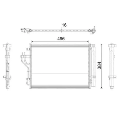 Kuva MAHLE ORIGINAL AC 43 000P Ilmastoinnin Lauhdutin Vedenerottimella 496 KIA: Sportage III