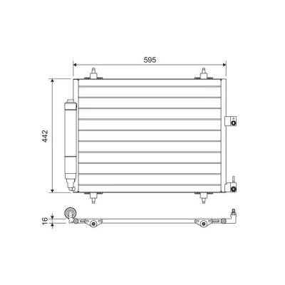 Kuva VALEO 817579 Ilmastoinnin Lauhdutin Vedenerottimella Alumiini 442 R 134a