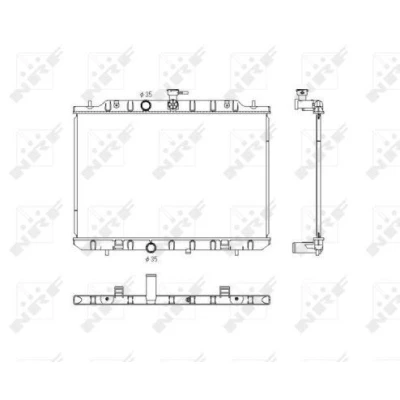 Kuva NRF 53761 Jäähdytin Alumiini 688 450 16 Jäähdytysrivat juotetut NISSAN: X Trail