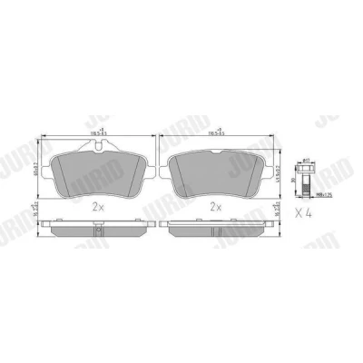 Kuva JURID 573466J Jarrupalat Kulumisenilmaisemelle MERCEDES BENZ: ML sarja, GLE SUV
