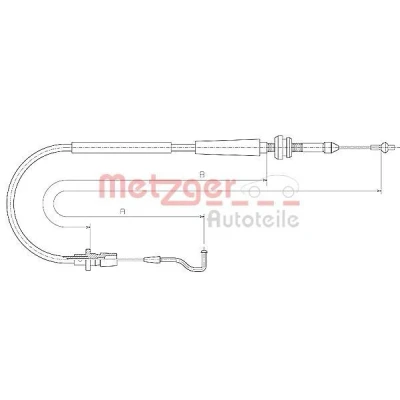 Kuva METZGER 11.0637 Kaasuvaijeri COFLE VOLKSWAGEN: TRANSPORTER 4, 4 Bus