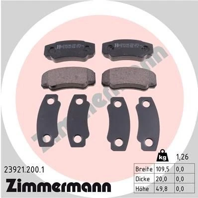 Kuva ZIMMERMANN 23921.200.1 Jarrupalat Valokuva vastaa toimituslaajuutta FIAT: Ducato II Flatbed Kuorma auto/Alusta, Van, Bussi