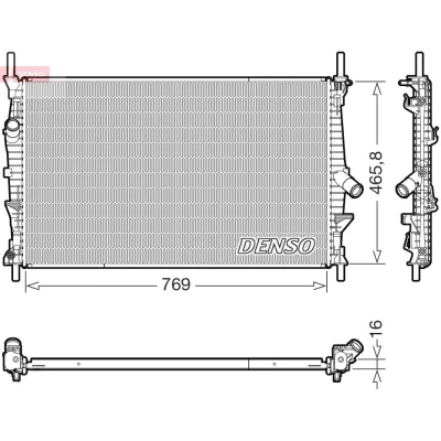 Kuva DENSO DRM10124 Jäähdytin 769mm 465mm 16mm
