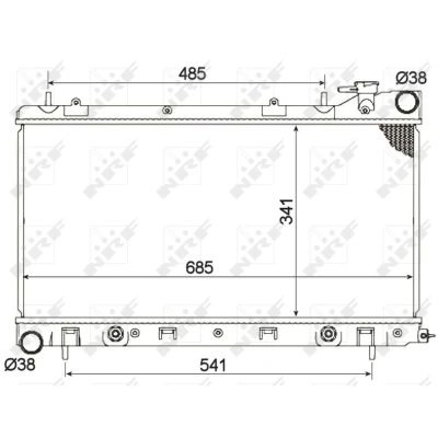 Kuva NRF 53095 Jäähdytin Alumiini 692 340 16 Jäähdytysrivat juotetut SUBARU: Impreza I Sedan, Farmari