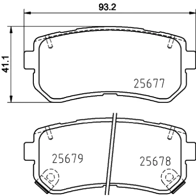Kuva HELLA 8DB 355 020 851 Jarrupalat akustisella kulumavaroittimella Tarvikkeilla KIA: Picanto II, Optima / K5 Sedan, SOUL 2, HYUNDAI: Creta I SUV, ix20