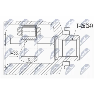 Kuva Nivelsarja, vetoakseli, Etuakseli, oikea HYUNDAI TUCSON, KIA SPORTAGE II OE 49500 2E950, 49505 2EJ50