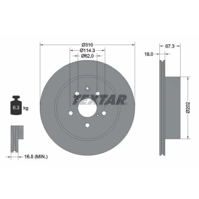 Kuva TEXTAR PRO 92148003 Jarrulevyt LEXUS: IS 2, GS III