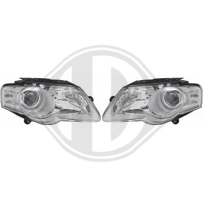 Kuva DIEDERICHS 2247980 Ajovaloumpio Oikea H7/H7 Halogeeni Oikeanpuoleiselle liikenteelle Valokorkeussäätimen moottorilla VOLKSWAGEN: Passat B6 Variant