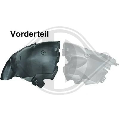 Kuva DIEDERICHS 1663013 Sisälokasuoja Edessä, Etuakseli, vasen MERCEDES BENZ: Sprinter 3 T Bussi, 3.5 Van