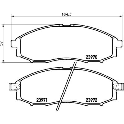 Kuva HELLA 8DB 355 010 671 Jarrupalat akustisella kulumavaroittimella NISSAN: Pick up, Navara NP300 up