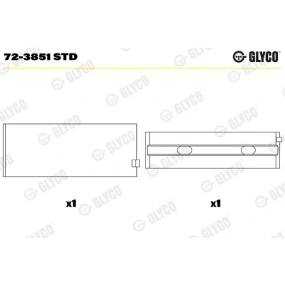 Kuva GLYCO 72 3851 STD Kampiakselin Laakeri