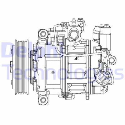 Kuva DELPHI CS20504 Ilmastoinnin Kompressori 6SEU14C PAG 46 kompressoriöljyllä