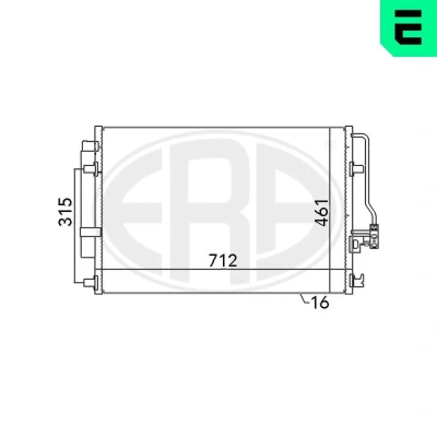 Kuva ERA 667110 Ilmastoinnin Lauhdutin Vedenerottimella 712 VOLKSWAGEN: Crafter 30 50 Van, 35 Bussi, MERCEDES BENZ: Sprinter 3.5 T Van