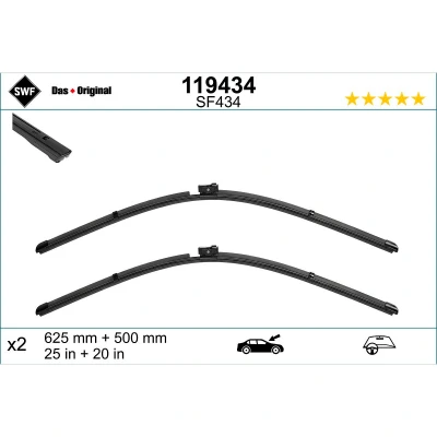 Kuva Pyyhkijänsulka Swf 119434 Edessä Flatblade pyyhinsulka (rungoton) AUDI: Q7, Q8, A6 C8 Sedan