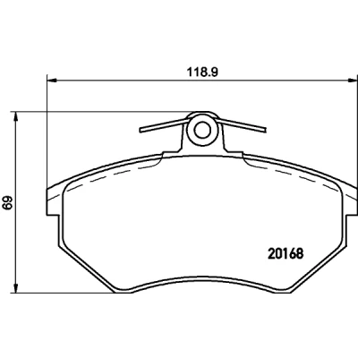 Kuva HELLA 8DB 355 017 891 Jarrupalat Ei kulumisenilmaisimelle Jarrusatulan ruuveilla VOLKSWAGEN: GOLF 3, Corrado, Passat B3/B4 Sedan