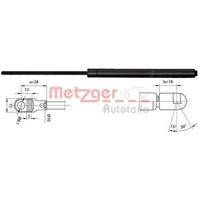 Kuva METZGER 2110388 Takaluukun Kaasujousi 300 512 VOLKSWAGEN: TRANSPORTER 3 Bus, Kasten