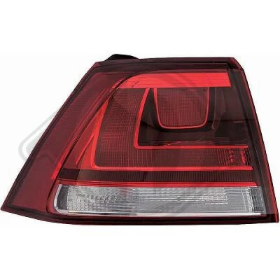 Kuva DIEDERICHS 2216095 Takavalot Vasen Uloin osa W21W Sävytetty Ilman lampun kantaa VOLKSWAGEN: Golf 7