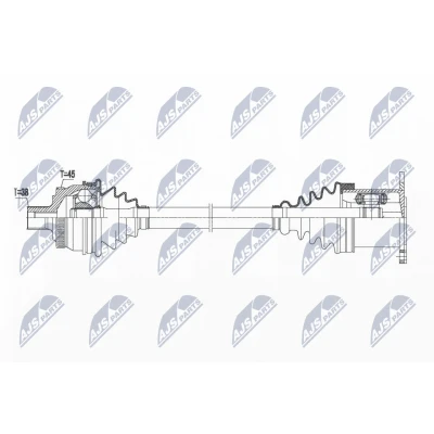 Kuva NTY NPW AU 019 Vetoakseli Etuakseli 619 AUDI: A4 B7 Avant, B6 Sedan
