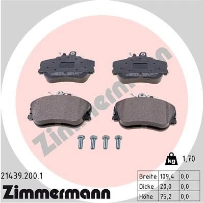 Kuva ZIMMERMANN 21439.200.1 Jarrupalat Kulumisenilmaisemelle Ruuveilla Valokuva vastaa toimituslaajuutta MERCEDES BENZ: C sarja Sedan, T modell