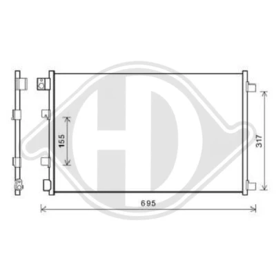 Kuva DIEDERICHS DCC1115 Ilmastoinnin Lauhdutin ilman vedenerotinta Climate NISSAN: Qashqai / Qashqai+2 I