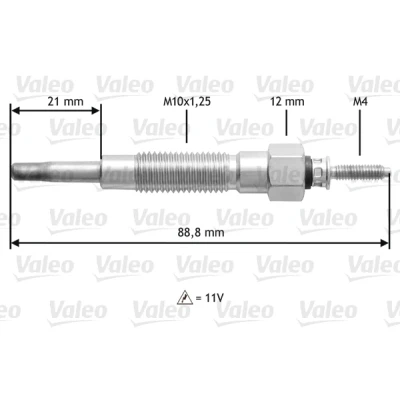 Kuva VALEO 345213 Hehkutulppa 11V M10X1,25 MITSUBISHI: PAJERO 2