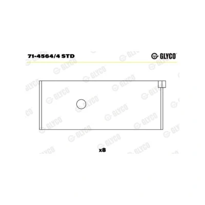 Kuva GLYCO 71 4564/4 STD Kiertokangen Laakeri TOYOTA: Land Cruiser Prado 120, HILUX 6 Pick up