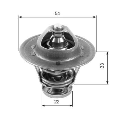 Kuva GATES TH22285G1 Termostaatti 85 Tiivisteillä Kopalla OPEL: Vectra B Sedan, CC, Corsa Hatchback, HONDA: CIVIC 7 Hatchback