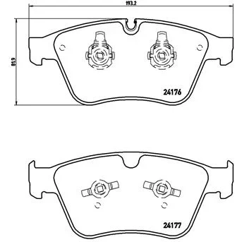 Kuva BREMBO P 50 105 Jarrupalat Kulumisenilmaisemelle Männän lukoilla Ilman tarvikkeita MERCEDES BENZ: ML sarja, R sarja