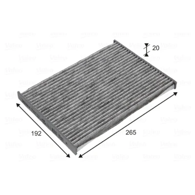 Kuva VALEO 715732 Raitisilmasuodatin Aktiivihiilisuodatin 265 192 20 CLIMFILTER PROTECT NISSAN: Qashqai / Qashqai+2 I