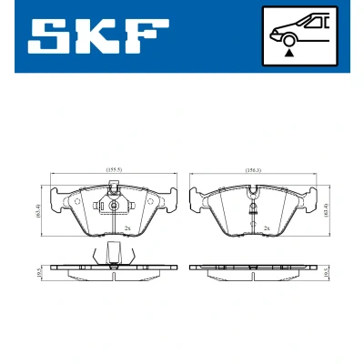 Kuva SKF VKBP 80548 Jarrupalat Kulumisenilmaisemelle BMW: 3 Coupe