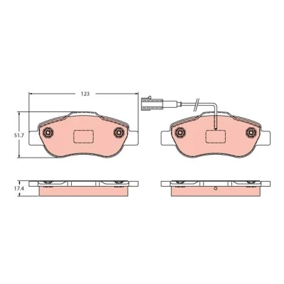 Kuva TRW GDB2405 Jarrupalat Sis. kulumisenilmaisimen FIAT: Panda II Hatchback