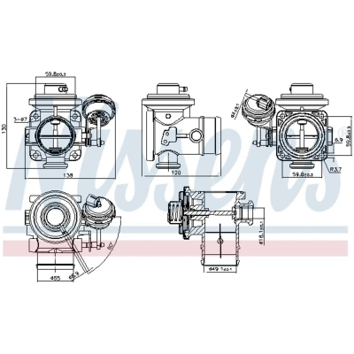 Kuva NISSENS 98304 EGR Venttiili ilman pakokaasukierr. jäähdytintä VOLKSWAGEN: LT 28 46 II Flatbed Kuorma auto / Alusta
