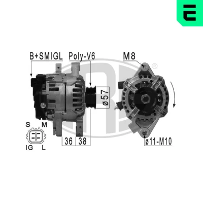 Kuva ERA 210889A Laturi 14V 90A TOYOTA: Yaris II Hatchback