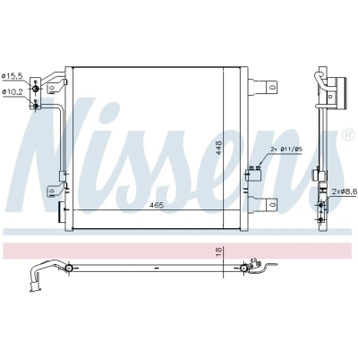 Kuva NISSENS 940441 Ilmastoinnin Lauhdutin ilman vedenerotinta Alumiini 465 R 134a JEEP: WRANGLER 3