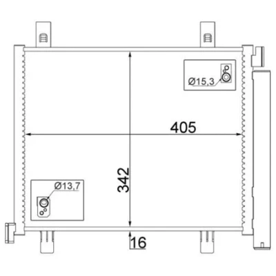 Kuva MAHLE ORIGINAL AC 747 000S Ilmastoinnin Lauhdutin Vedenerottimella 15 13,7 405 SKODA: Citigo