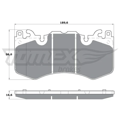 Kuva TOMEX brakes TX 17 07 Jarrupalat Etuakseli Kulumisenilmaisemelle LAND ROVER: Range Rover Sport, 3, Discovery 5