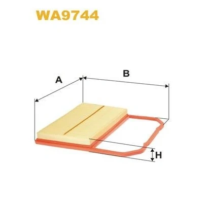 Kuva WIX FILTERS WA9744 Ilmansuodatin 34mm 283mm 297mm Suodatinpanos VOLKSWAGEN: Polo V Hatchback, up! SEAT: Ibiza 4, 4 Sportcoupe