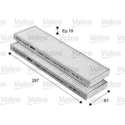 Kuva VALEO CLIMFILTER COMFORT 715662 Raitisilmasuodatin Hiukkassuodatin 287, 287 HYUNDAI: i20 I Hatchback