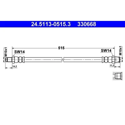 Kuva ATE 24.5113 0515.3 Jarruletku 515 M10x1 MERCEDES BENZ: Vito Van, Bussi